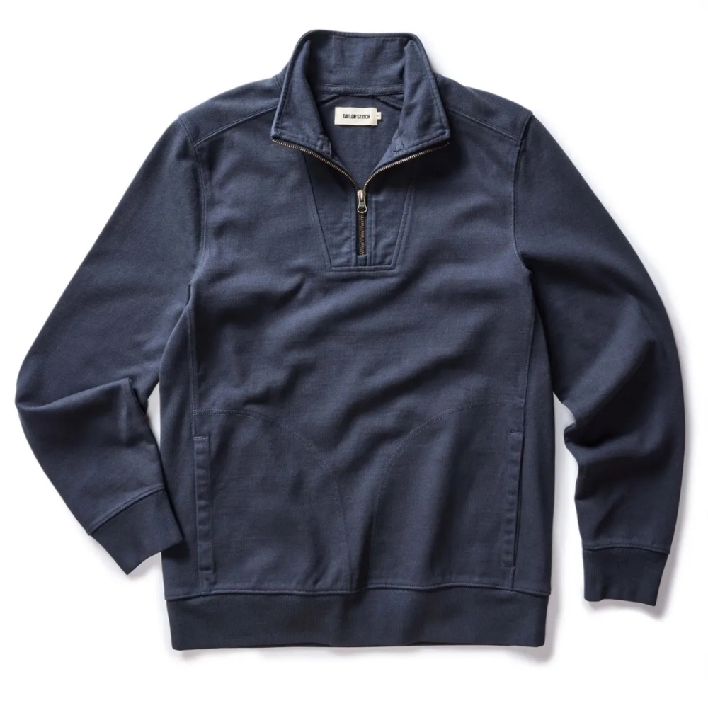 Taylor Stitch The Rugby Quarter Zip in Faded Navy NWT size S 38